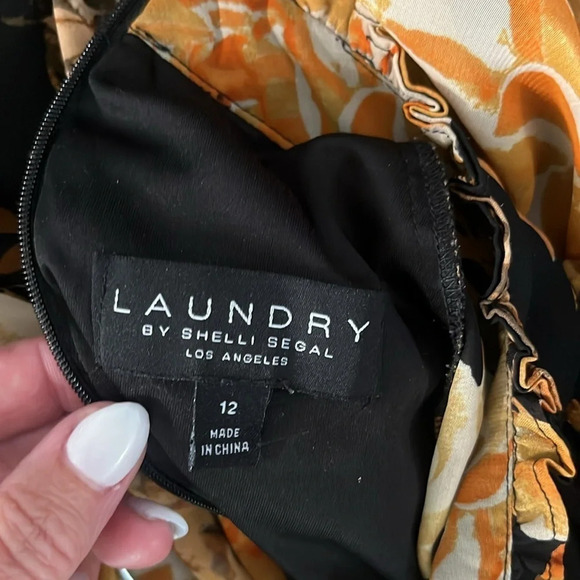 Laundry by Shelli Segal fall long sleeve tiered dress size 12 - Picture 3 of 5